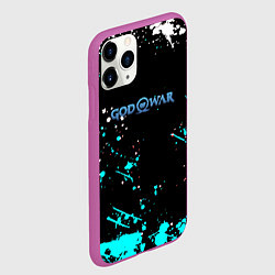Чехол iPhone 11 Pro матовый God of war краски всплеск, цвет: 3D-фиолетовый — фото 2