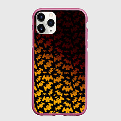 Чехол iPhone 11 Pro матовый Marshmello текстура, цвет: 3D-малиновый