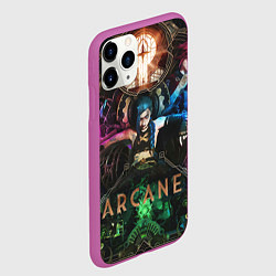 Чехол iPhone 11 Pro матовый Джинкс Вай и Силко Аркейн, цвет: 3D-фиолетовый — фото 2