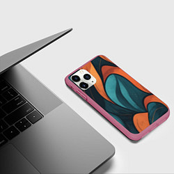 Чехол iPhone 11 Pro матовый Темные и теплые контрасты, цвет: 3D-малиновый — фото 2