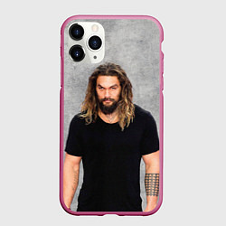 Чехол iPhone 11 Pro матовый Jason Momoa, цвет: 3D-малиновый
