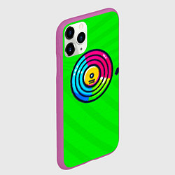 Чехол iPhone 11 Pro матовый Виниловый ритм 90-х, цвет: 3D-фиолетовый — фото 2