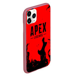 Чехол iPhone 11 Pro матовый Apex legends fire steel, цвет: 3D-малиновый — фото 2