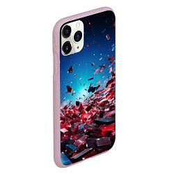 Чехол iPhone 11 Pro матовый Осколки плит в движении, цвет: 3D-розовый — фото 2