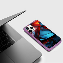 Чехол iPhone 11 Pro матовый Камни в красном освещении, цвет: 3D-фиолетовый — фото 2