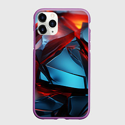 Чехол iPhone 11 Pro матовый Камни в красном освещении, цвет: 3D-фиолетовый