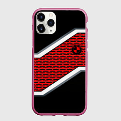 Чехол iPhone 11 Pro матовый BMW geometry avto, цвет: 3D-малиновый