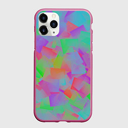 Чехол iPhone 11 Pro матовый Разноцветные слайды - абстракция, цвет: 3D-малиновый