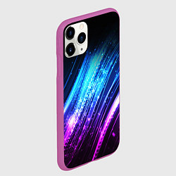 Чехол iPhone 11 Pro матовый Неоновые звёзды текстура, цвет: 3D-фиолетовый — фото 2