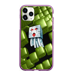 Чехол iPhone 11 Pro матовый Minecraft ghost, цвет: 3D-фиолетовый