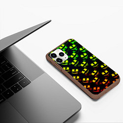 Чехол iPhone 11 Pro матовый Marshmello кислотный, цвет: 3D-коричневый — фото 2