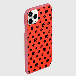 Чехол iPhone 11 Pro матовый Roblox game pattern, цвет: 3D-малиновый — фото 2