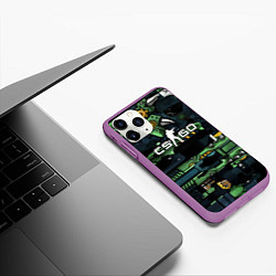 Чехол iPhone 11 Pro матовый Counter strike gamer, цвет: 3D-фиолетовый — фото 2