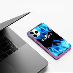 Чехол iPhone 11 Pro матовый CGGO blue flame, цвет: 3D-фиолетовый — фото 2