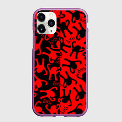 Чехол iPhone 11 Pro матовый ЪУЪ съука mem pattern, цвет: 3D-фиолетовый
