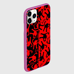 Чехол iPhone 11 Pro матовый ЪУЪ съука mem pattern, цвет: 3D-фиолетовый — фото 2
