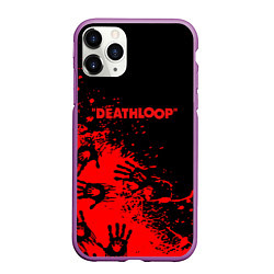 Чехол iPhone 11 Pro матовый Deathloop руки краска, цвет: 3D-фиолетовый