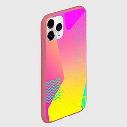 Чехол iPhone 11 Pro матовый Неоновая геометрия градиент, цвет: 3D-малиновый — фото 2
