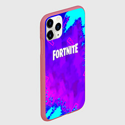 Чехол iPhone 11 Pro матовый Fortnite neon game, цвет: 3D-малиновый — фото 2