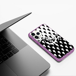 Чехол iPhone 11 Pro матовый Quake pattern men, цвет: 3D-фиолетовый — фото 2