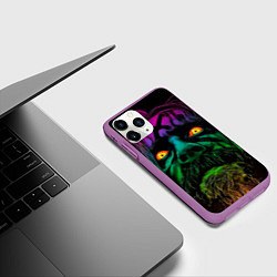 Чехол iPhone 11 Pro матовый Rob zombie - head, цвет: 3D-фиолетовый — фото 2
