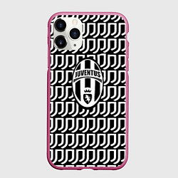Чехол iPhone 11 Pro матовый Juventus fc pattern, цвет: 3D-малиновый