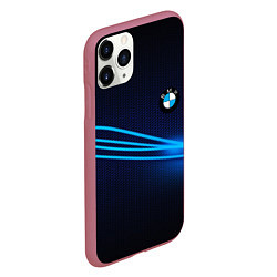 Чехол iPhone 11 Pro матовый BMW line blue, цвет: 3D-малиновый — фото 2