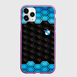 Чехол iPhone 11 Pro матовый BMW carbon auto, цвет: 3D-фиолетовый