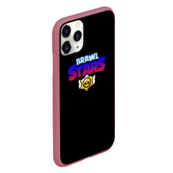 Чехол iPhone 11 Pro матовый Brawl stars neon logo, цвет: 3D-малиновый — фото 2