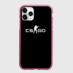 Чехол iPhone 11 Pro матовый CSGO logo, цвет: 3D-малиновый