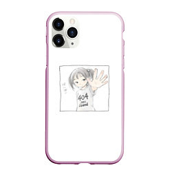 Чехол iPhone 11 Pro матовый 404 error anime tag, цвет: 3D-розовый