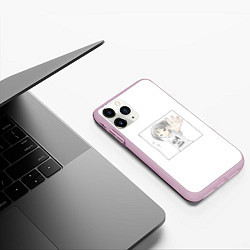 Чехол iPhone 11 Pro матовый 404 error anime tag, цвет: 3D-розовый — фото 2