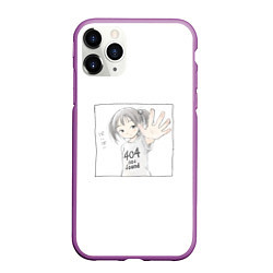 Чехол iPhone 11 Pro матовый 404 error anime tag, цвет: 3D-фиолетовый