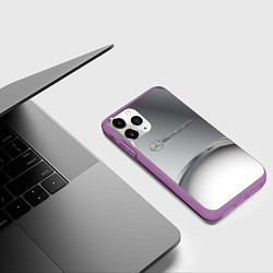 Чехол iPhone 11 Pro матовый Mercedes benz grey, цвет: 3D-фиолетовый — фото 2