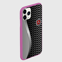 Чехол iPhone 11 Pro матовый Mercedes металическая сетка, цвет: 3D-фиолетовый — фото 2