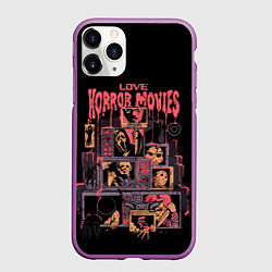 Чехол iPhone 11 Pro матовый Love horror movies, цвет: 3D-фиолетовый