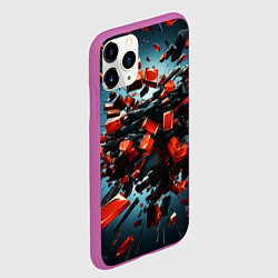 Чехол iPhone 11 Pro матовый Геометрический взрыв пластин, цвет: 3D-фиолетовый — фото 2