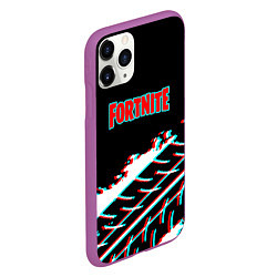 Чехол iPhone 11 Pro матовый Fortnite краски глитч, цвет: 3D-фиолетовый — фото 2