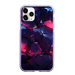 Чехол iPhone 11 Pro матовый Разломленные камни текстура, цвет: 3D-светло-сиреневый