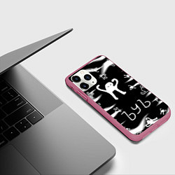 Чехол iPhone 11 Pro матовый Ъуъ съука memes, цвет: 3D-малиновый — фото 2