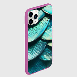 Чехол iPhone 11 Pro матовый Чешуя крупной рыбы, цвет: 3D-фиолетовый — фото 2