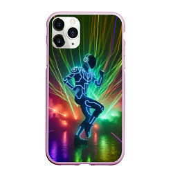 Чехол iPhone 11 Pro матовый Neon cyber dance - ai art fantasy, цвет: 3D-розовый