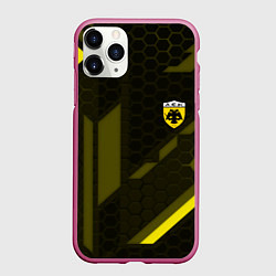 Чехол iPhone 11 Pro матовый AEK fc geometry, цвет: 3D-малиновый