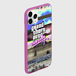 Чехол iPhone 11 Pro матовый Vice city glitch, цвет: 3D-фиолетовый — фото 2