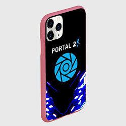 Чехол iPhone 11 Pro матовый Portal 2 неоновая текстура, цвет: 3D-малиновый — фото 2