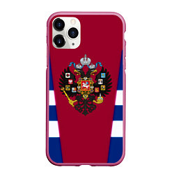 Чехол iPhone 11 Pro матовый Российская империя геометрия, цвет: 3D-малиновый