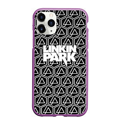 Чехол iPhone 11 Pro матовый Linkin park pattern, цвет: 3D-фиолетовый