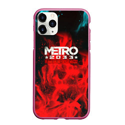 Чехол iPhone 11 Pro матовый Metro 2033 fire, цвет: 3D-малиновый