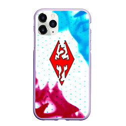 Чехол iPhone 11 Pro матовый The Elder Scrolls flame, цвет: 3D-светло-сиреневый