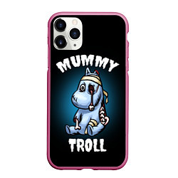 Чехол iPhone 11 Pro матовый Mummy troll, цвет: 3D-малиновый